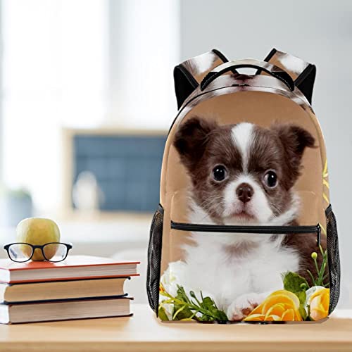 Sac à dos chien mignon et fleurs cadeau idéal anniversaire - 6