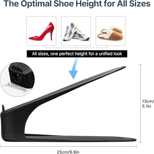 One-Piece Shoe Slot Organizer 10 Pack, Space-Saving Stackers for Closet, Entryway & Shoe Rack | No Assembly Needed - Image 4