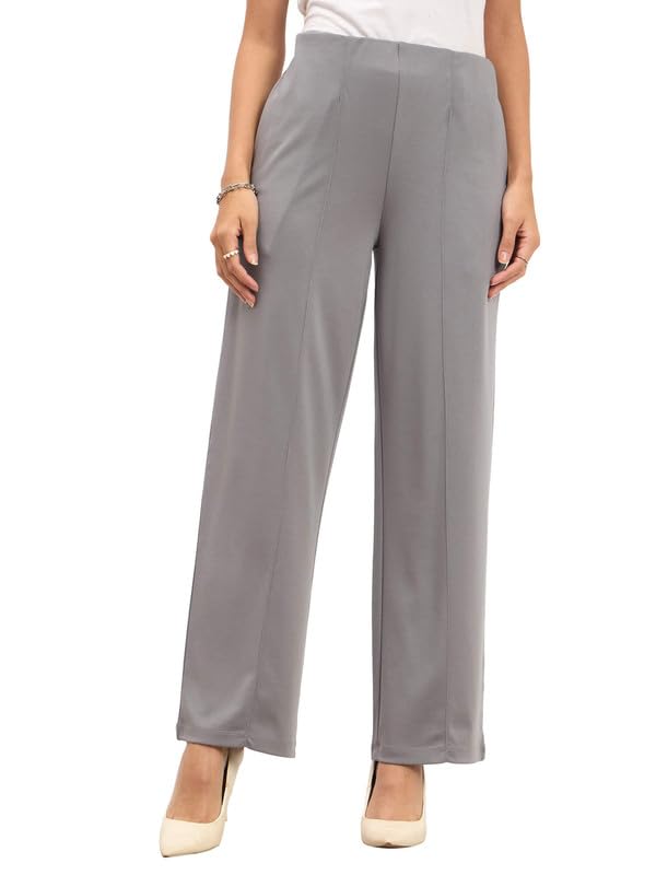 salt attire Fanny-Grey Pull on Straight Pants-picture-10