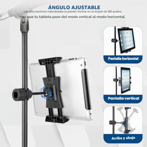 Soporte para tablet para soporte de micrófono koolehaoda giratorio 360 3