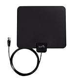 DuaFire Digital Ultra-Thin Indoor HDTV Antenna, 25 Miles Range with 10ft High Performance Coax Cable, Free Get the Ultra high Definition TV Signals