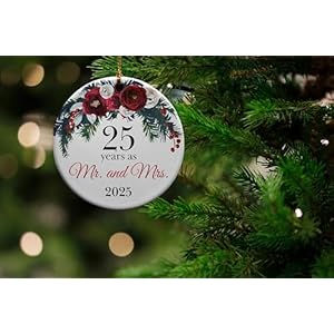 25yearforherhimwife25yearsasmrandmrschristmasornaments25thforcoupleuniqueideasforparentschristmastreeornaments  Urban Country Home Decor 25 year for her him wife 25 years as mr and mrs christmas ornaments 25th for couple unique ideas for parents christmas tree ornaments  urban country home decor