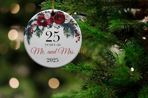 25yearforherhimwife25yearsasmrandmrschristmasornaments25thforcoupleuniqueideasforparentschristmastreeornaments  Urban Country Home Decor 25 year for her him wife 25 years as mr and mrs christmas ornaments 25th for couple unique ideas for parents christmas tree ornaments  urban country home decor