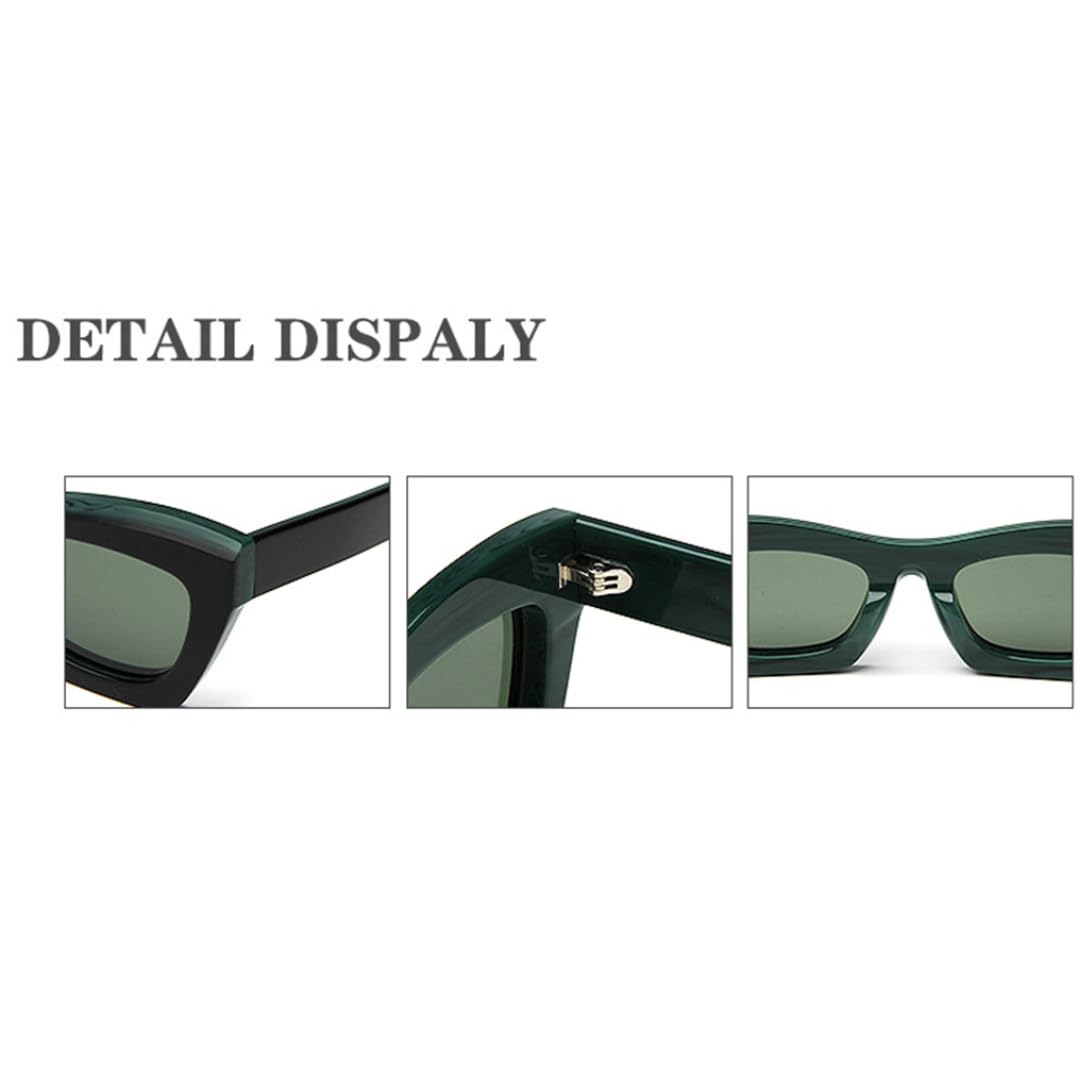Occhiali da sole polarizzati spessi da uomo in acetato a occhi di gatto da donna, alla moda UV400