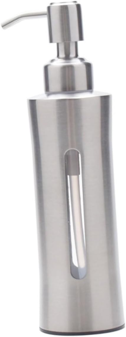 Unomor Stainless Steel Refillable Soap Dispenser Bottle Stainless Steel Visible Design for Hand Soap Lotion Shampoo Wash for Bathroom and Kitchen Use