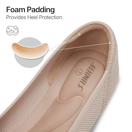 Image of ATHMILE Pointed Toe Flats for Women Comfortable Knit Ballet Flats Shoes