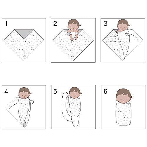 Image of PESAAT Cotton Baby Swaddle Hat Set Newborn Infant Hats Receiving Blankets for Baby Boys Girls