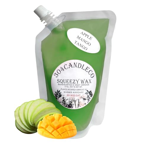 304CandleCo Large Squeeze Soy Wax Melt - 50 SCENTS! - Highly Fragrant &amp; Hand-Crafted - Easy Mix &amp; Match - American Made - Perfect for Wax Warmers (8oz, Apple Mango Tango)