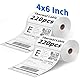 2 Rollen 4x6(102x152mm) Thermoetiketten, Versandetiketten, Thermodrucker Etiketten, Etiketten mit Starkem Kleber, Kompatibel mit Mobile Thermo-Etiketten-Drucker, Perforierte (Weiß, 220 Stück/Rolle)
