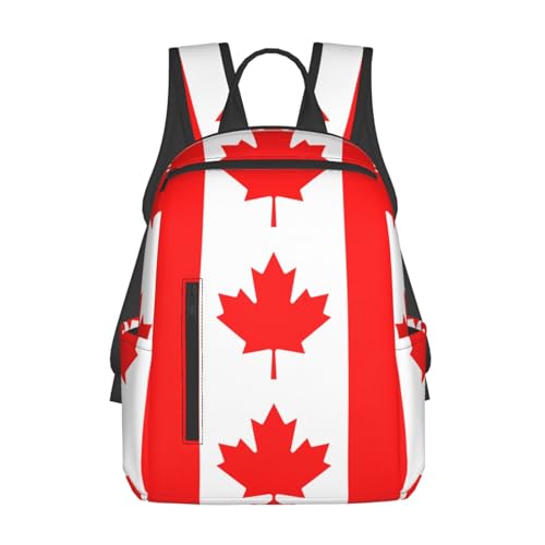 Sac à dos pour le travail et voyage léger à motif drapeau canadien noir