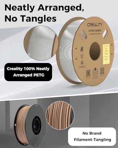 Image of Creality Official Hyper PETG Filament 1.75mm, High Speed 30-600mm /s 3D Printer Filament PETG, Dimensional Accuracy ± 0.03 mm, Fit Most 3D Printers, 1KG(2.2lbs) Spool Transparent
