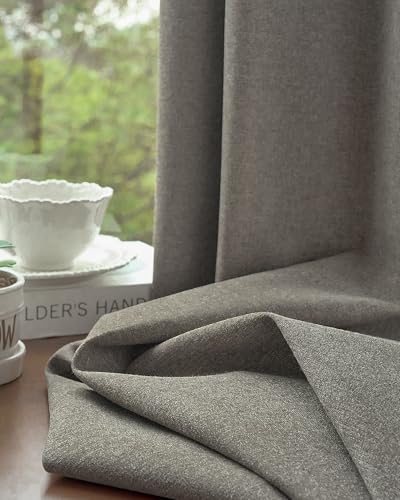 Image of Graywind Motorized Curtains with Track, 100% Blackout Smart Curtains, Rechargeable Curtains Compatible with Alexa & Remote Control for Large Windows, Custom Drapes Up to 220 inch, Slate (Gray)