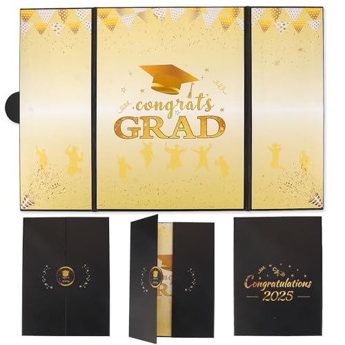 Blinket Gold Class of 2025 Graduation Signature Book – Creative Guest Book Alternative for High School & College Graduates, 2025 Graduation Party Decorations Keepsake Gifts