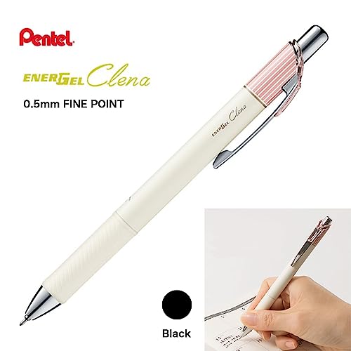Image of Sonic Utlim Sma-Sta Lilou G Pen Case + Pentel EnerGel Clena Pen Bundle, Kawaii Makeup Bag, Pencil Pouch Flips Open Into Stand for Smartphone, Cosmetics, Art Supplies, and more, FD-3417-P, Pink