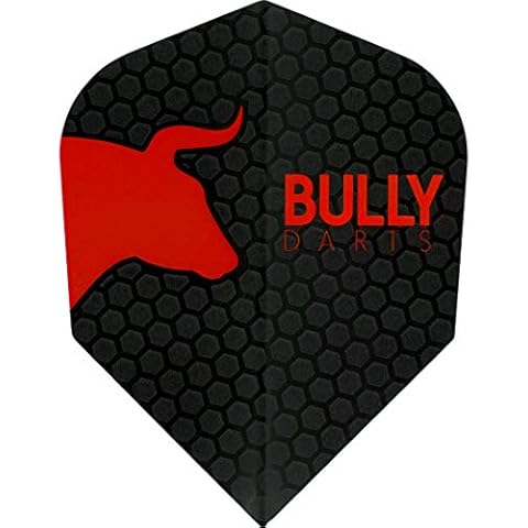 Bully Darts Flights - Standard Shape - 100 Micron - Durable - Red Cover