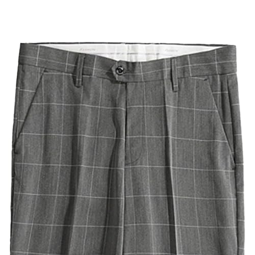 Mens Stripe Slim Fit Stretch Suit Pants Mens Slim Fit Business Golf Pants Men Lightweight Causal Plaid Pant3