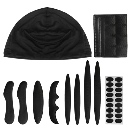 1 Set Helmpolster Fahrradhelm Polster Ersatz,Universal Helmpolster Schaumstoff,Ersatz Helm Polsterung Innenpolster,Helm Innenpolster, Fahrradhelm Pads für Fahrrad Motorrad Zubehör + 1 Fahrradkappe