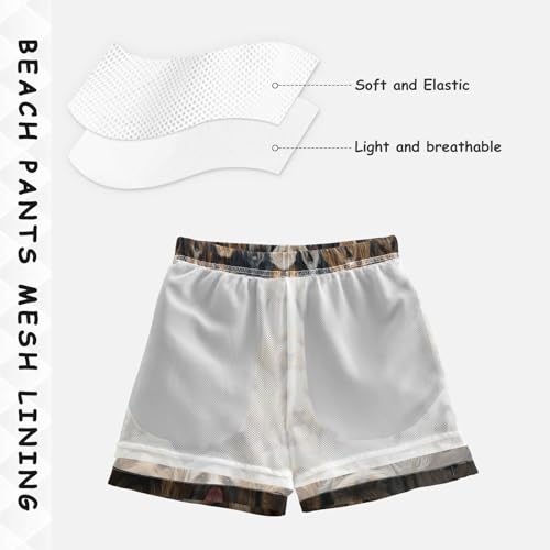 Boys Beach Board Shorts Dog Real Cute Swim Trunk Teen Swimwear 8-16Y Multicolor4