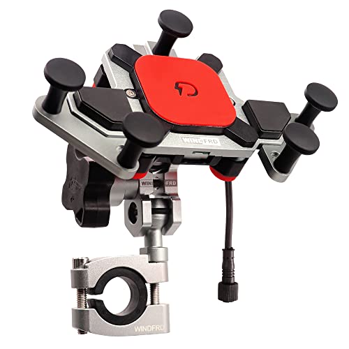Windfrd Aluminum Motorcycle Phone Mount 15W Quick Wireless Charger Vibration Dampening Phone Holder Waterproof Qi Anti-Theft For Motorcycle Handlebar And Harley Davidson #TOP5
