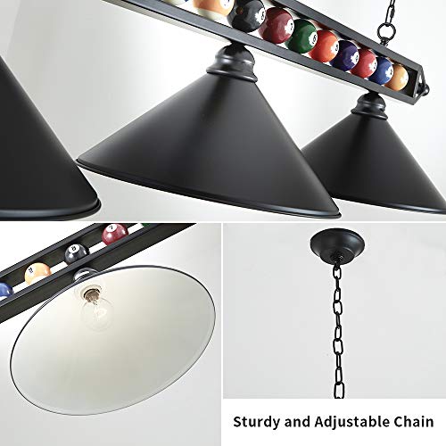 Hanging Pool Table Lamp, Billiard Light, 3 Pendant Light for Game Room, Dinning Room, Living Room, Bar, Cafe, Restaurant, Beer Party, Man Cave