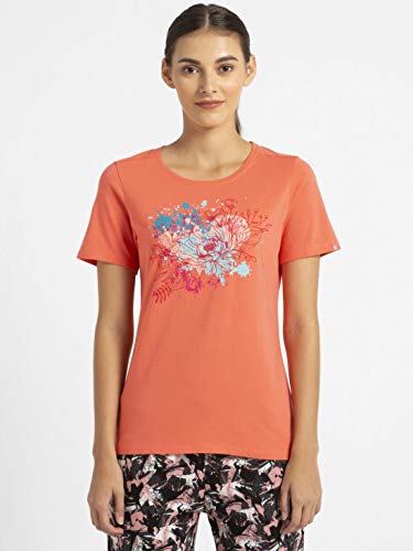 Image of Jockey 1361 Women's Super Combed Cotton Elastane Stretch Regular Fit Graphic Printed Round Neck Half Sleeve T-Shirt (Prints May Vary)