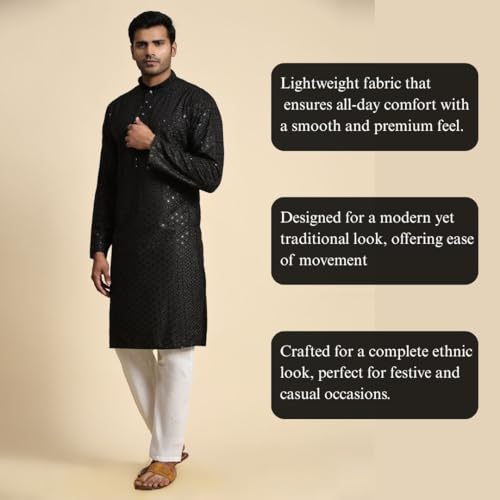 Image of Pro-Ethic Style Developer Mens Indian Traditional Cotton Kurta Sets, Men Kurta Set Indian Wedding Dress (A-117)