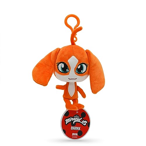 Miraculous Ladybug - Kwami Lifesize Barkk, 5-inch Dog Plush Clip-on Toys for Kids, Super S