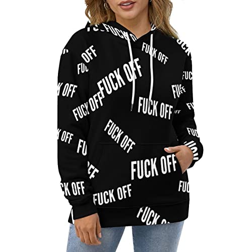Fuck Off プリント連帽ジャージカジュアルプルオーバーポケ