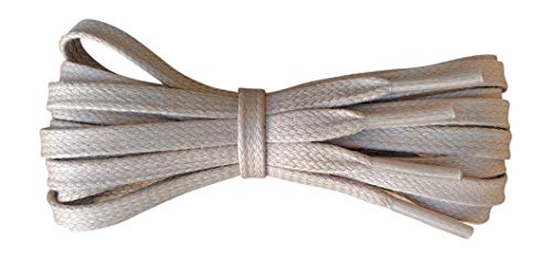 Waxed Cotton Shoelaces â€“ 1/4" flat â€“ Ideal for sports and casual shoes - Cream