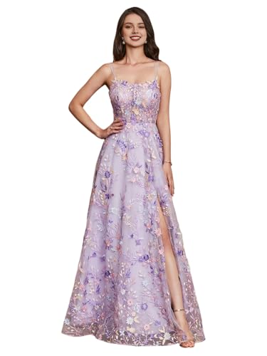 BYHLW A-Line/Princess Thin Straps Elegant Formal Dress Floor-Length Tulle Sleeveless Evening Gown...