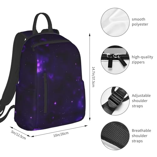 Sac à dos espace étoilé violet robuste pour éviter les sacs lourds
