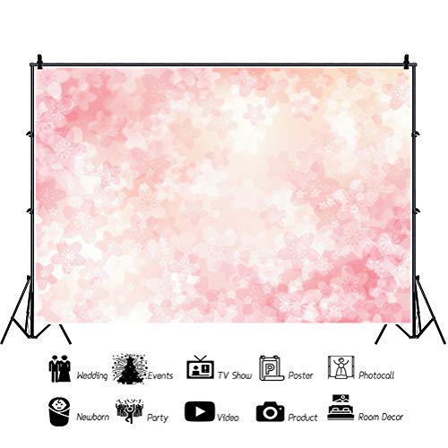 Haoyiyi 6X4Ft Pink Floral Backdrop Cherry Blossoms Flower Blossoming Spring Japan Dreamy Scenery Photography Background Kids Girl Bride Shower Wedding Birthday Valentines Decoration Photo Studio Props #TOP1