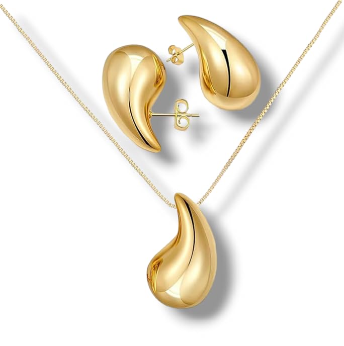 OOPS MODERN Anti Tarnish Golden Chain Necklace with Pendant for Girls/Women - Perfect for Gifting & for Parties & Special Occasions (Hallow waterdrop) (B0D95WC7R8) Amazon Price History, Amazon Price Tracker