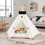 ShakubTipi Zelt für Haustiere,Katzen und Hunde Haustierzelte mit Kissen,Katzenzelt Hundezelt Abnehmbar und Waschbar,Hunde Tipi Katzentipi,Katzenhaus Indoor,Hundehaus für drinnen,70x50x60cm