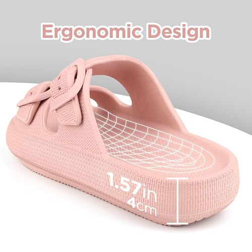 Kids Cloud Slides Girls Boys Double Buckle Slip On Sandals Youth Adjustable Flip Flops Summer Soft Pillow Slippers EVA Flat Beach Pool Shower Shoes3