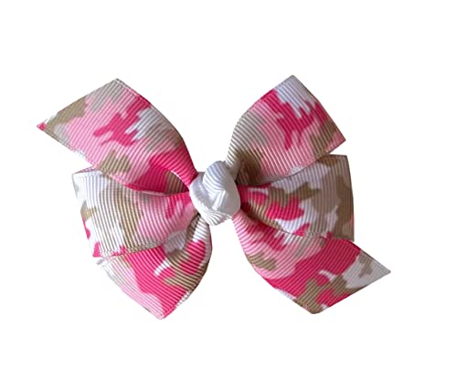 WD2U Baby-Girls Infant Pink Camouflage Camo 3" Hair Bow Stretch Headband3