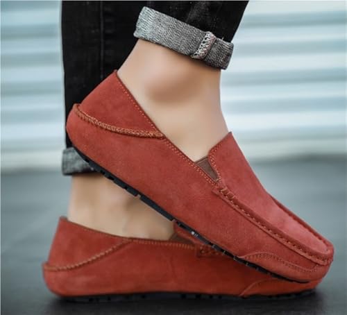 Mens Loafers Slip On Suede Driving Shoes Lightweight Flexible Anti Slip Sole Classic Stitched Casual Shoes2
