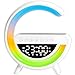 Retoo Nachttischlampe mit Ladefunktion - LED Touch Dimmbar mit 7 RGB Farben, Kabelloses 15W Laden -Bluetooth Lautsprecher, Wecker & Uhr, USB AUX TF, Für Schlafzimmer, Büro, Kinderzimmer