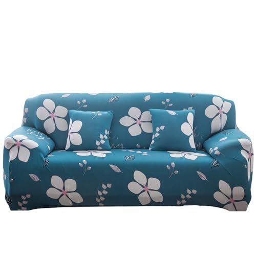 Funda Sofa 3 Plazas Flor Blanca Funda De Sofá Elástica En Spandex,Antideslizante,Protector Sofa Gatos Arañazo Y Perros Mascotas,Funda Sofá Estampadas
