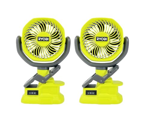 RYOBI 2 Pack of PCF02B 18V Cordless 4 in. Clamp Fan (Tool Only)