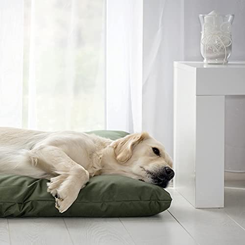 4L Textil ZOE Hundekissen wasserfest mit Bezug Hundebett wasserabweisend Hundekissen große Hunde waschbares Hundebett große Hunde (120x100 cm, Dunkelgrün)