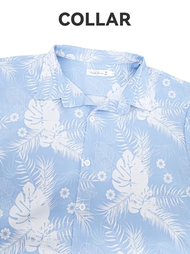 Image of Yoimira Hawaiian Shirts for Men, Print Mens Casual Short Sleeve Button Down Shirts Floral Aloha Beach Shirt