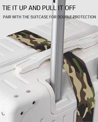 Image of Luggage Straps for Suitcases, Adjustable Travel Belt, Durable Wide Luggage Strap, Cute Suitcase Strap Identifiers with Buckle, Bag Straps for Luggage, Classic Camouflage
