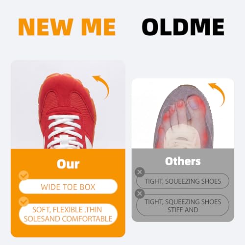 Image of Women's Barefoot Sneakers Wide Toe Box Zero Drop Sneakers | Breathable Lightweight Non-Slip Shoes for Gym Training, Trail Running, Hiking & Daily Walking