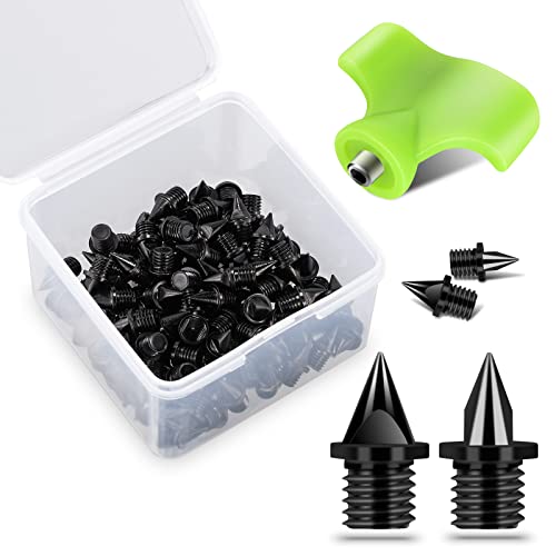 Nuolifee 100 Black Track Spikes, 1/4 Inch, Alloy Steel, Suitable for Running and Outdoor Sports