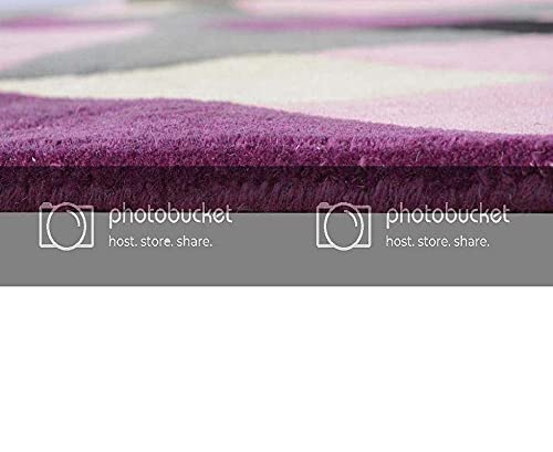 Image of Handmade Tuffted Pure Woollen Thick Geometrical Carpet for Living Room and Bedroom with 1.4 Inch Pile Height Size 2 x 6 feet Mult New FTE06