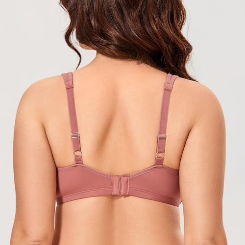 Image of CALVENA Women's Full Coverage Minimizer Bra | Plus Size, Underwire Support, Seamless Smooth Cups, U-Back
