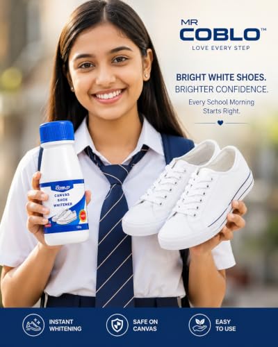 Image of Canvas Shoe Whitener 120 ml White Shoe Polish Cleaner for Canvas, Sneakers & Sports Shoes | Instant Whitening & Stain Cover | Easy Applicator Bottle