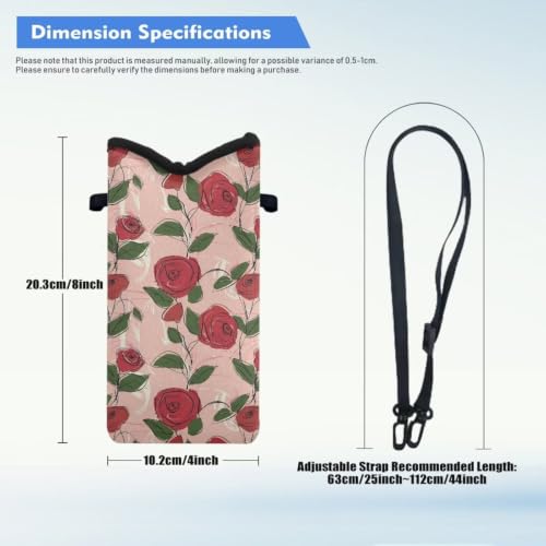 Image of Women's Crossbody Phone Bag Lightweight Neoprene Cellphone Case Waterproof Phone Carry Pouch for iPhone 16 /15 /14 Pro Max, for Samsung S25, S24, S23, S22, S21, Rose Pink