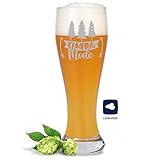 JUNIWORDS Weizenbierglas mit Gravur, Camping Mode, Bierglas